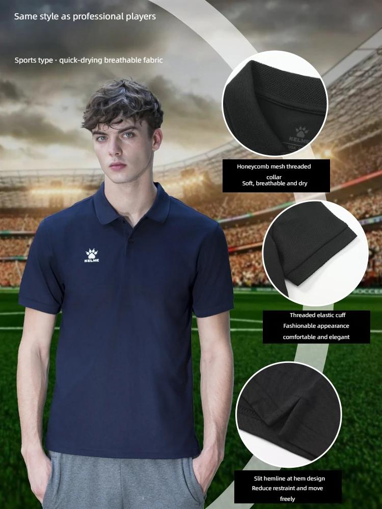 Kelme Polo hommes été séchage rapide à manches courtes T-shirt Club formation Football uniformes che