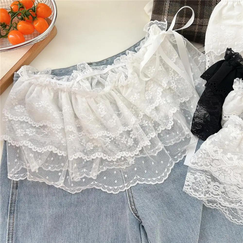 Mini jupes en dentelle pour femmes, élégantes, douces, Lolita, courtes, taille haute, Y2k, Streetwea