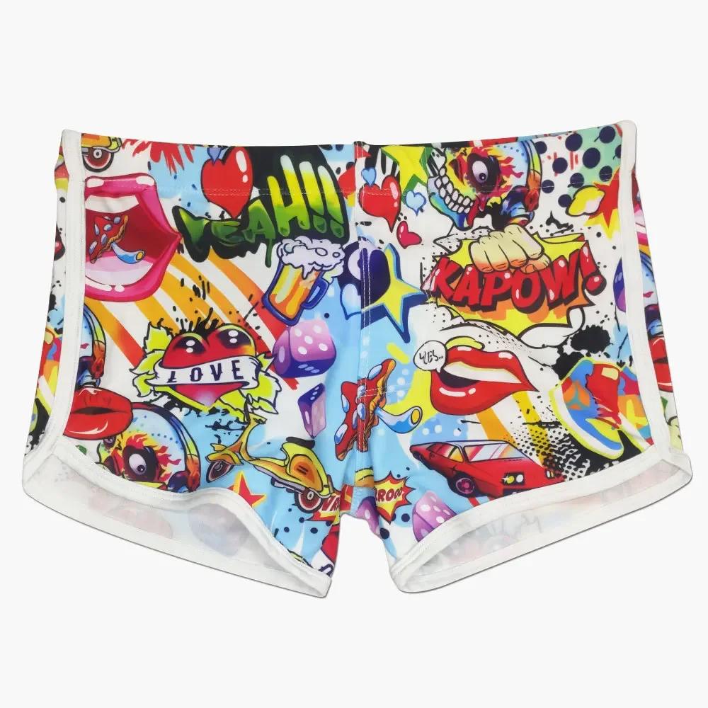 Maillots de bain pour hommes, short de bain à la mode, dessin animé, séchage rapide, maillot de bain