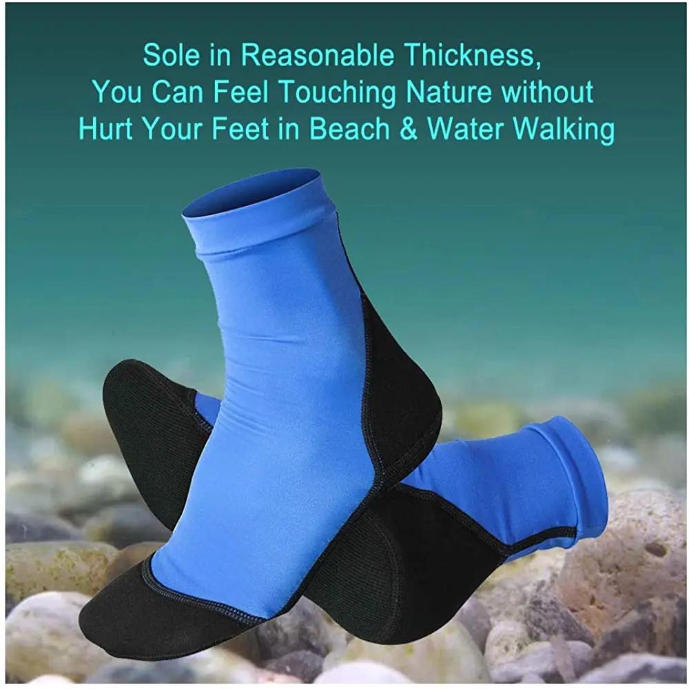 Chaussettes à ailerons en néoprène pour sable, plage, volley-ball, football, dessus fin en Polyester