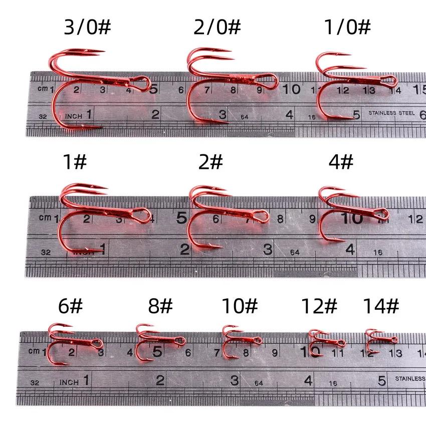 Lot de 10 hameçons rouges en acier à haute teneur en carbone, crochets ronds et courbés pour la pêch