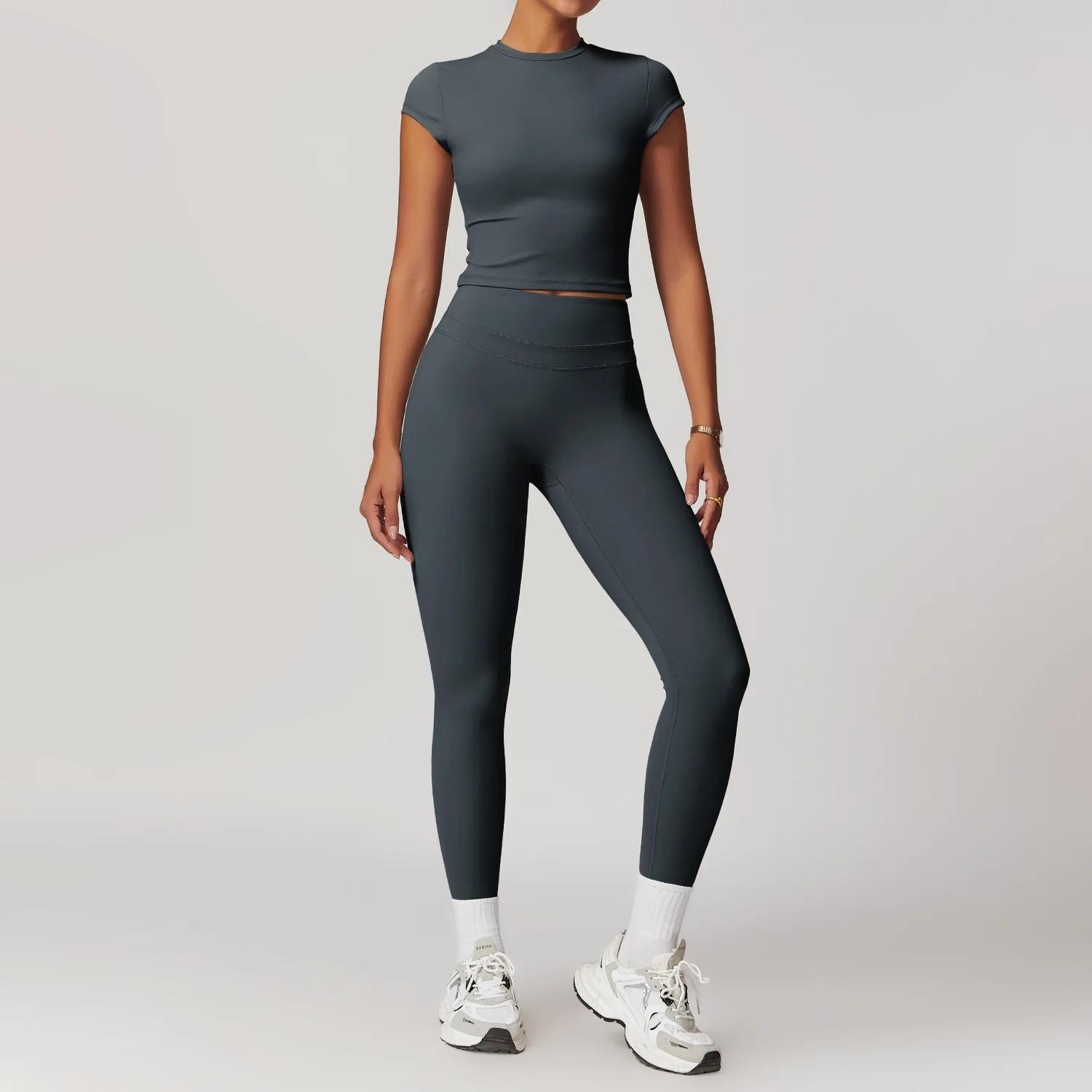 Ensemble yoga femme Mikeyoga 2 pièces - Legging et soutien-gorge sport confortable pour fitness