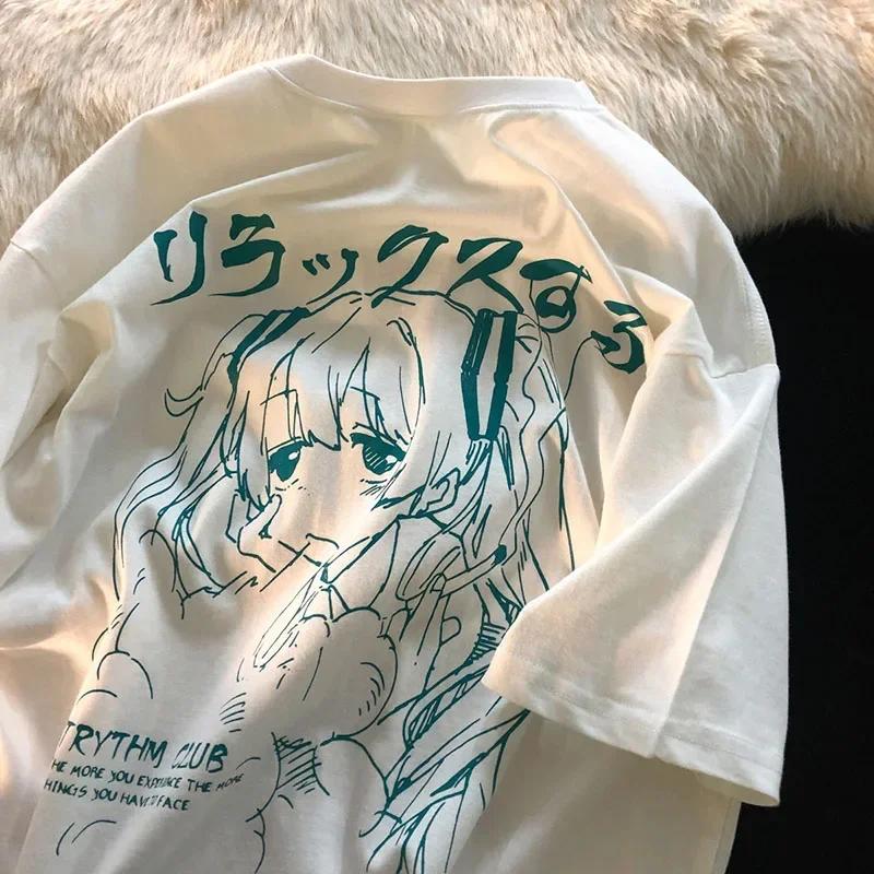 T-shirt surdimensionné pour femmes, vêtements pour femmes, Y2k, japonais, Harajuku, graphique Kawaii