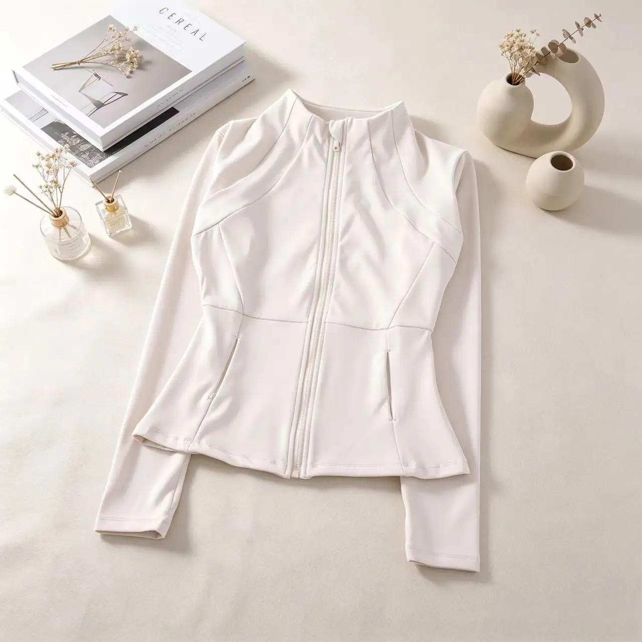 Vêtements de yoga, coupe-vent, vêtements de sport pour femme, sweat-shirt à manches longues, vestes 