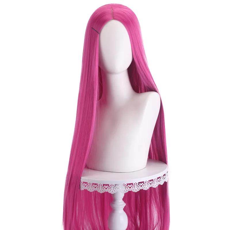 Perruque synthétique pour femmes, 40 pouces, couleur anime, longue et droite, frange fendue centrale