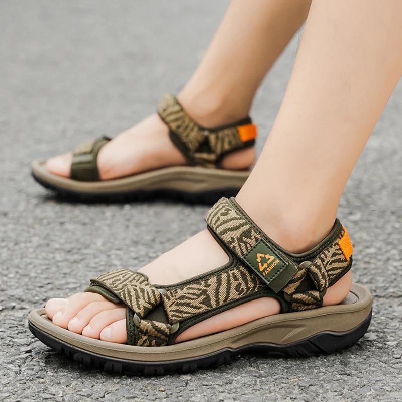Sandales d'extérieur à bout ouvert pour hommes, chaussures de randonnée respirantes, sandales de pla