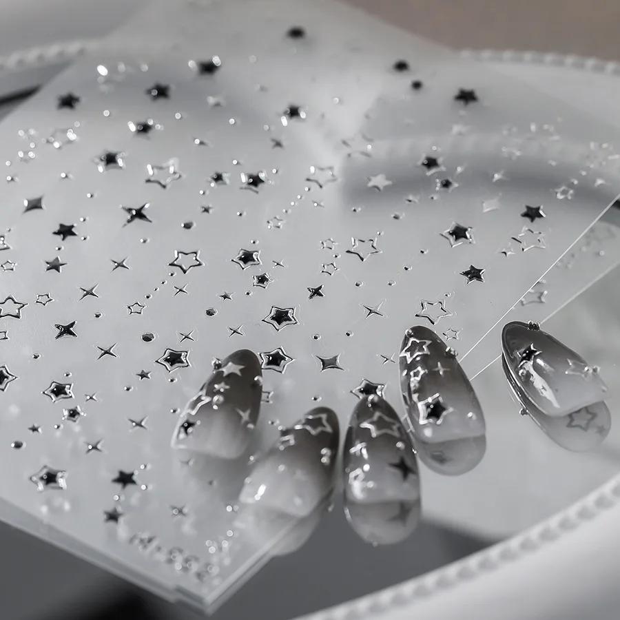 Autocollant pour ongles bronzants, adhésif Transparent sur le dos, pour Nail Art, Cool, étoile à cin