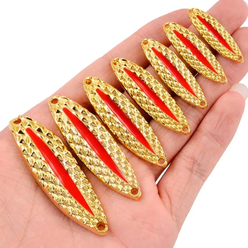 4 pièces cuillère de leurre de pêche en métal lumineux 2.5g 5g 7g 10g 15g 20g or/argent appât de poi
