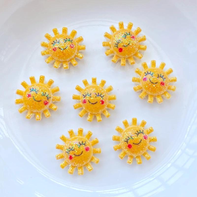 20 pièces nouveau Mini mignon petit soleil dos plat résine Scrapbooking bijoux à bricoler soi-même a