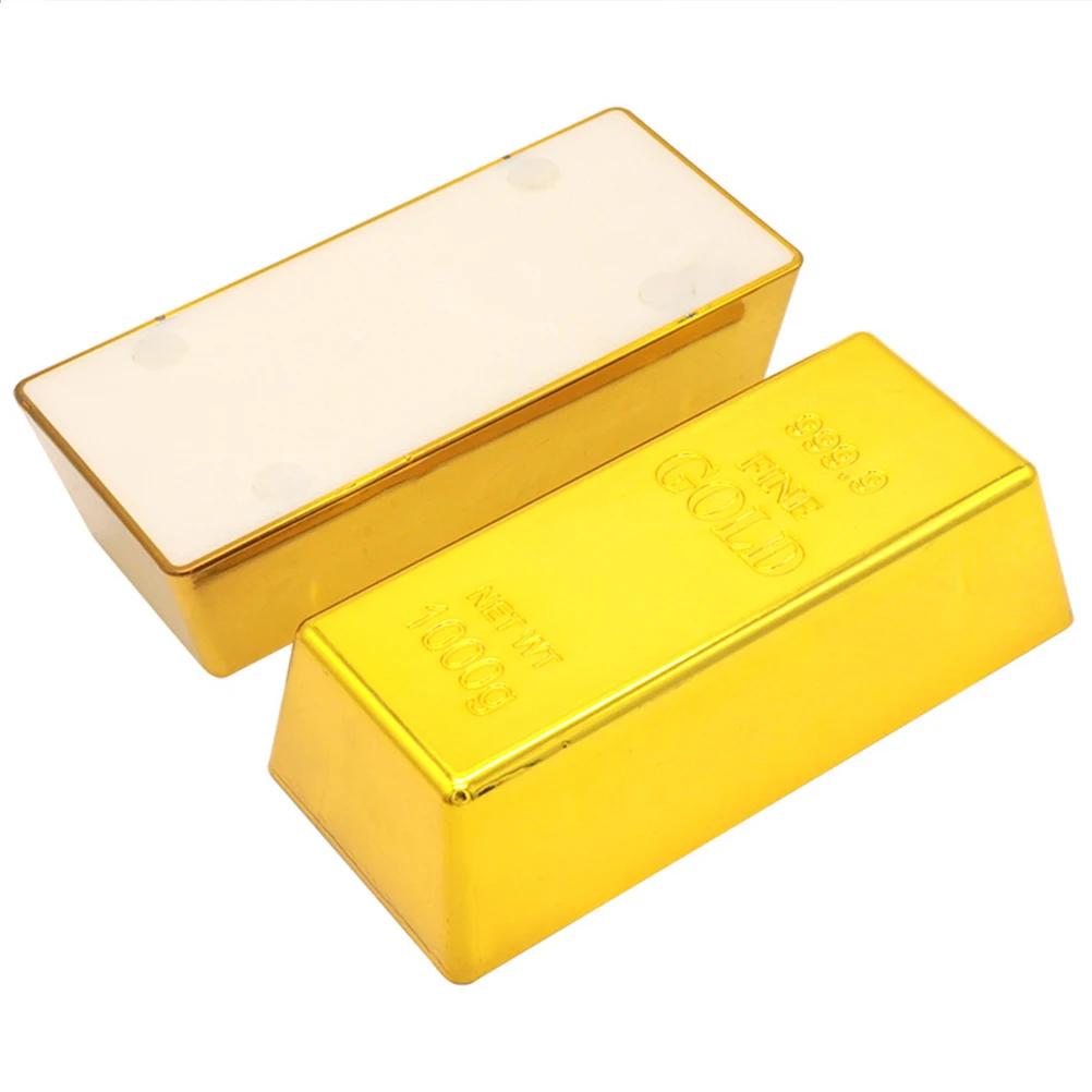 Faux barre d'or créative en brique dorée, 1 pièce, Simulation de lingots d'or creux, accessoire de f