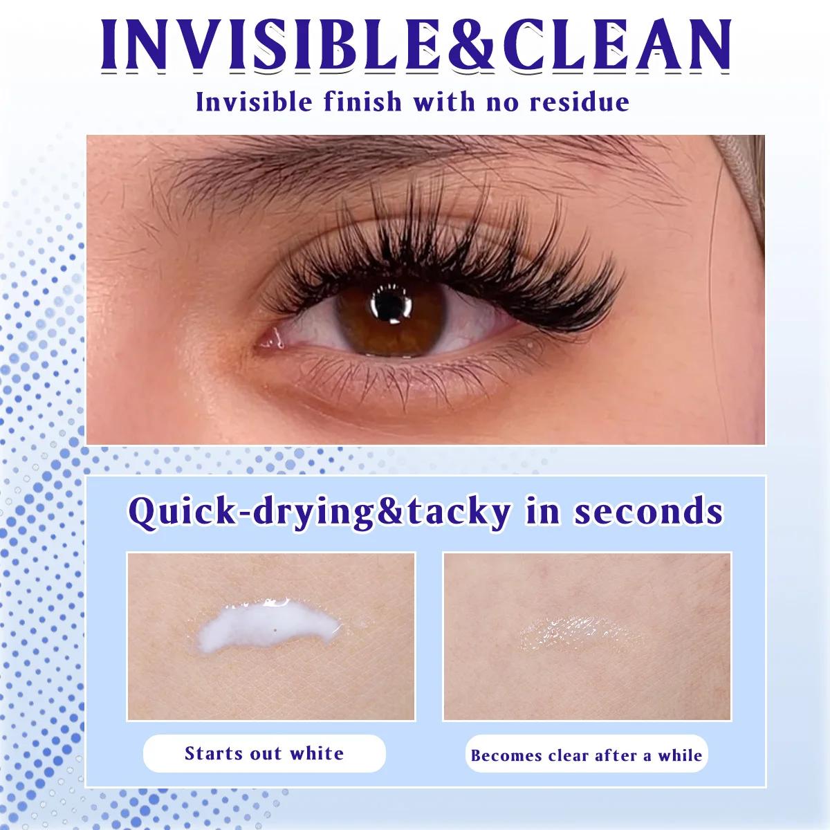 Colle pour faux-cils, bande Super forte, longue durée, imperméable, séchage rapide, adhésif pour cil