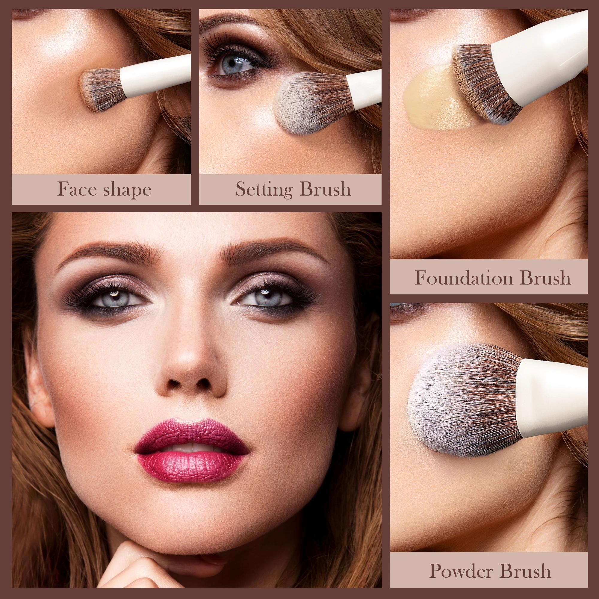 Jessup ensemble de pinceaux de maquillage, 4-14 pièces pinceaux de maquillage, fond de teint synthét