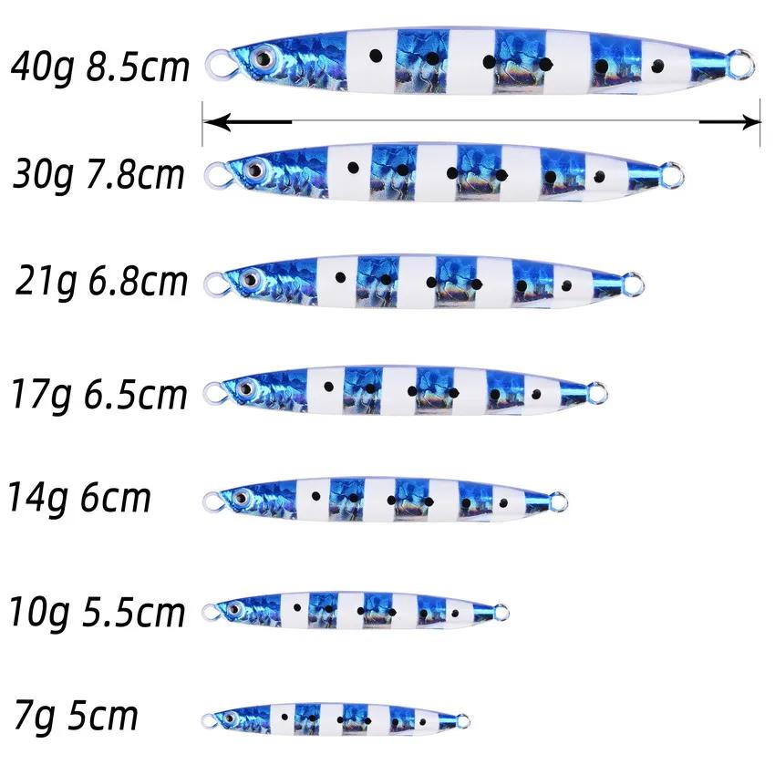 1/2/12 pièces Jig Shore gabarits cuillère coulée glisser 7G 10G 14G 17G 21G 30G 40G merBass leurre a