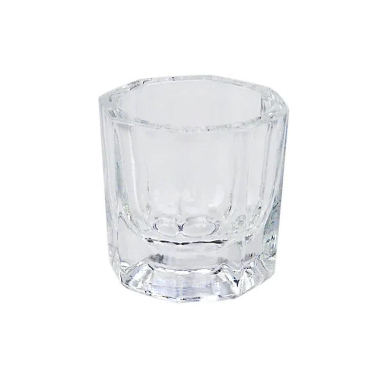 Plat Dappen en poudre acrylique en verre de cristal, tasse à ongles, bol de brosse de lavage, outils