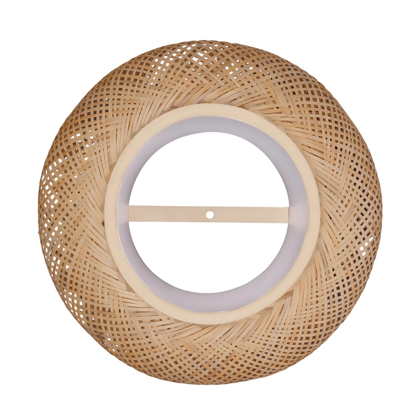 LOYALHEARTD-Plafonnier Rond en Rotin Tissé à la Main, Abat-Jour, 16 en Bambou, pour Maison et Cuisin