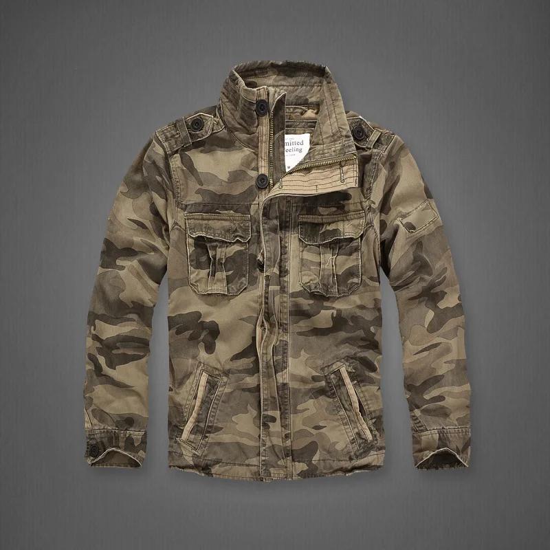 Hommes Camo Cargo veste automne poids lourd lavage coton coupe-vent veste militaire Camouflage tenue