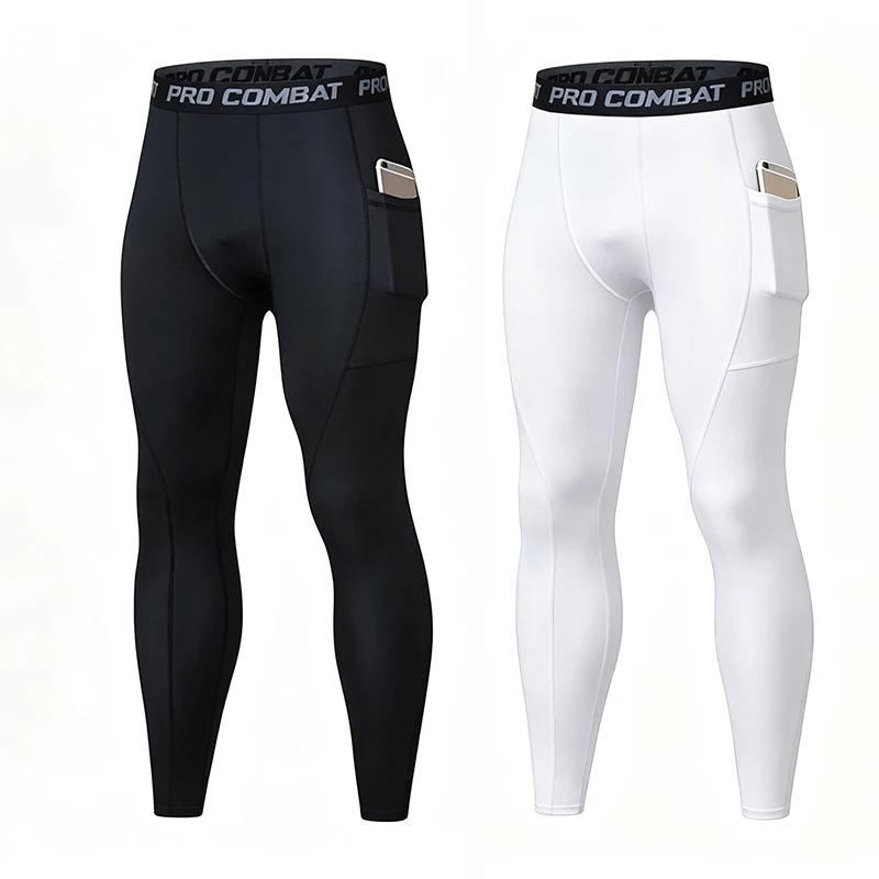 Pantalon de compression pour homme, leggings de sport pour la salle de sport avec poches, collants d