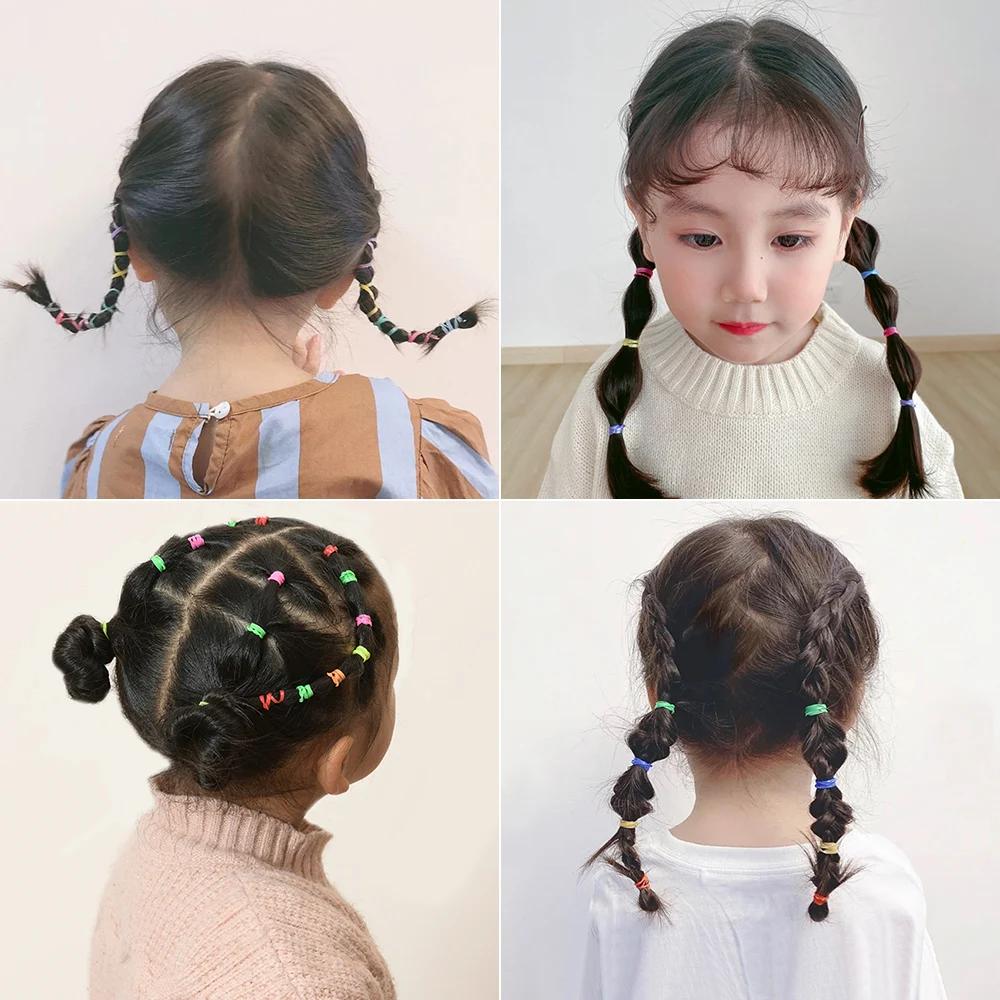 Artificiel astique de poulet coloré pour filles, attaches pour cheveux, bande de sauna, porte-queue 