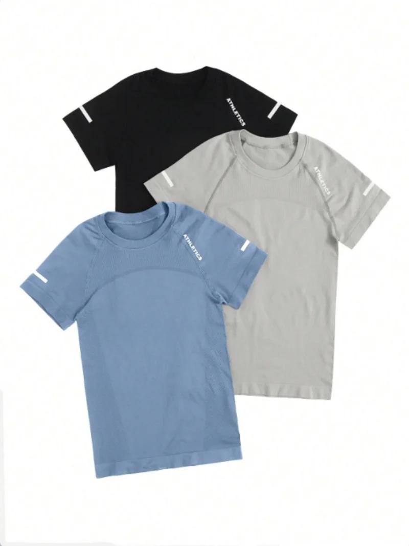 T-shirt de fitness sans couture à manches courtes, combinaison de yoga d'été à séchage rapide, haut 