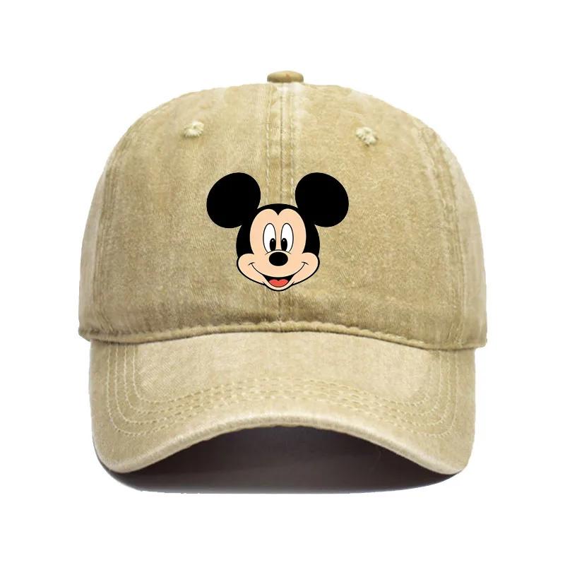Casquette de baseball unisexe vintage délavée avec imprimé Mickey et Minnie pour hommes et femmes, c