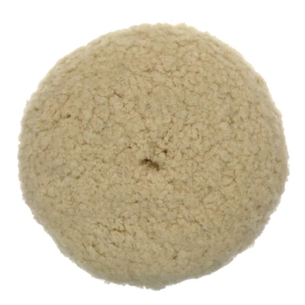 Tampon de polissage 100% laine de 7 pouces, Double face, crochet et boucle de 180mm pour la coupe et