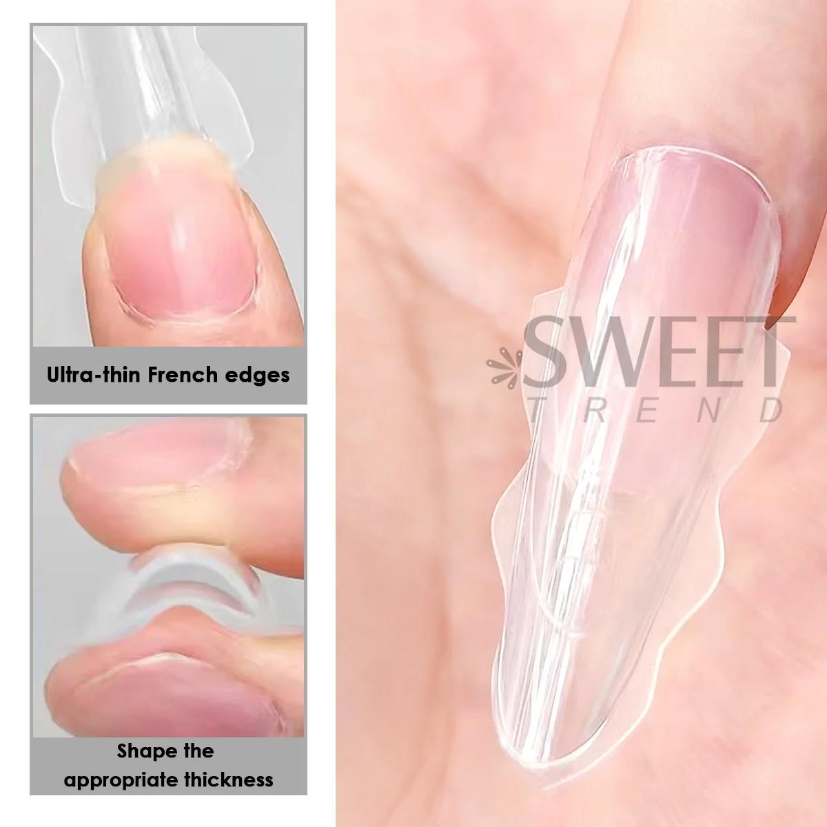 180 pièces nouveau Sandwich Extension d'ongle moule intercalaire double formes d'ongles facile à faç