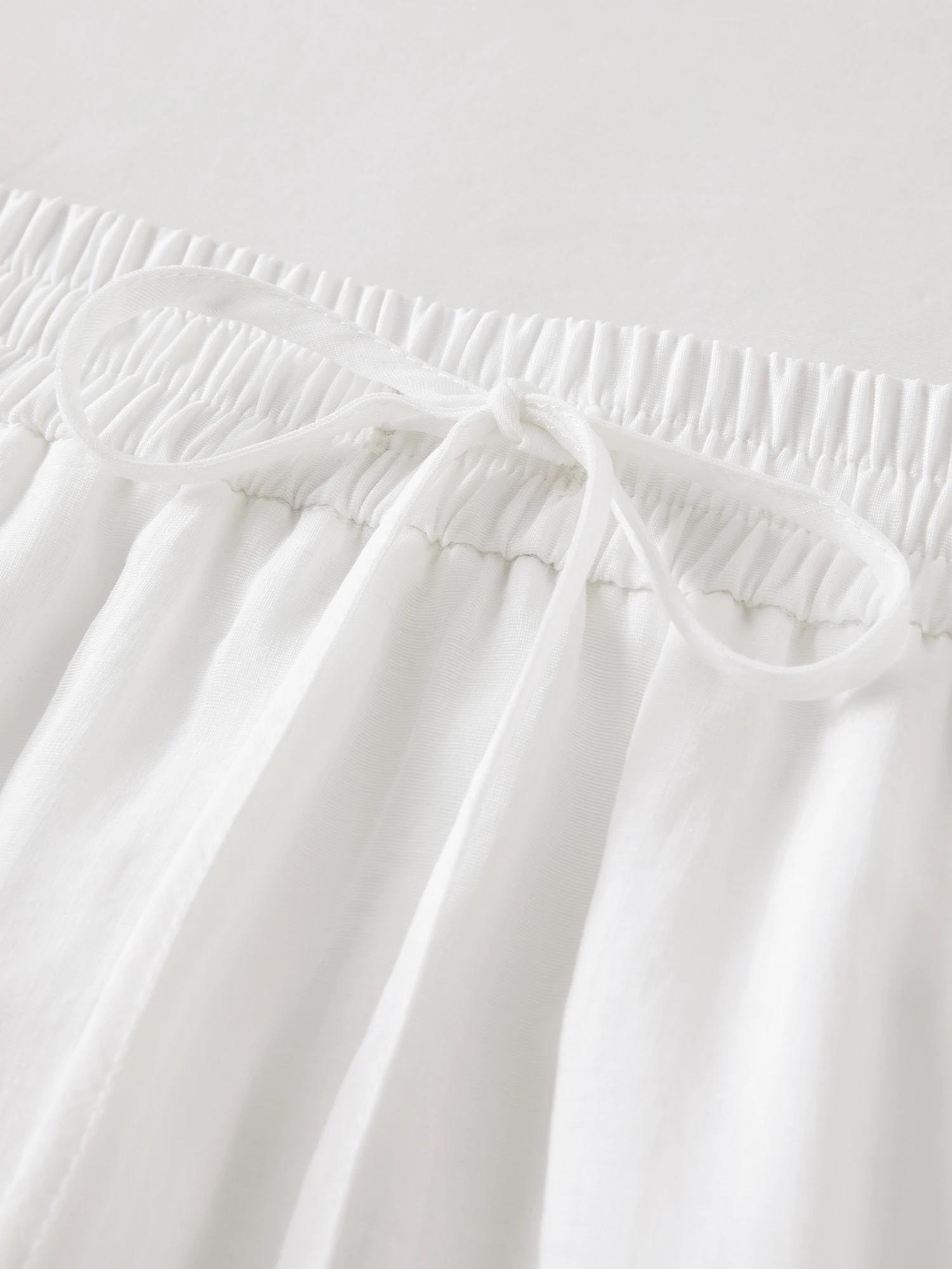 Jupe midi superposée FSLE 2026 pour femme, jupe trapèze blanche brodée de fleurs 3D pour un style ré