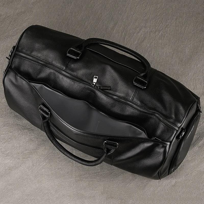 Sac de voyage en cuir de nouveau design à la mode, sac de sport en peau de vache souple, sac de voya