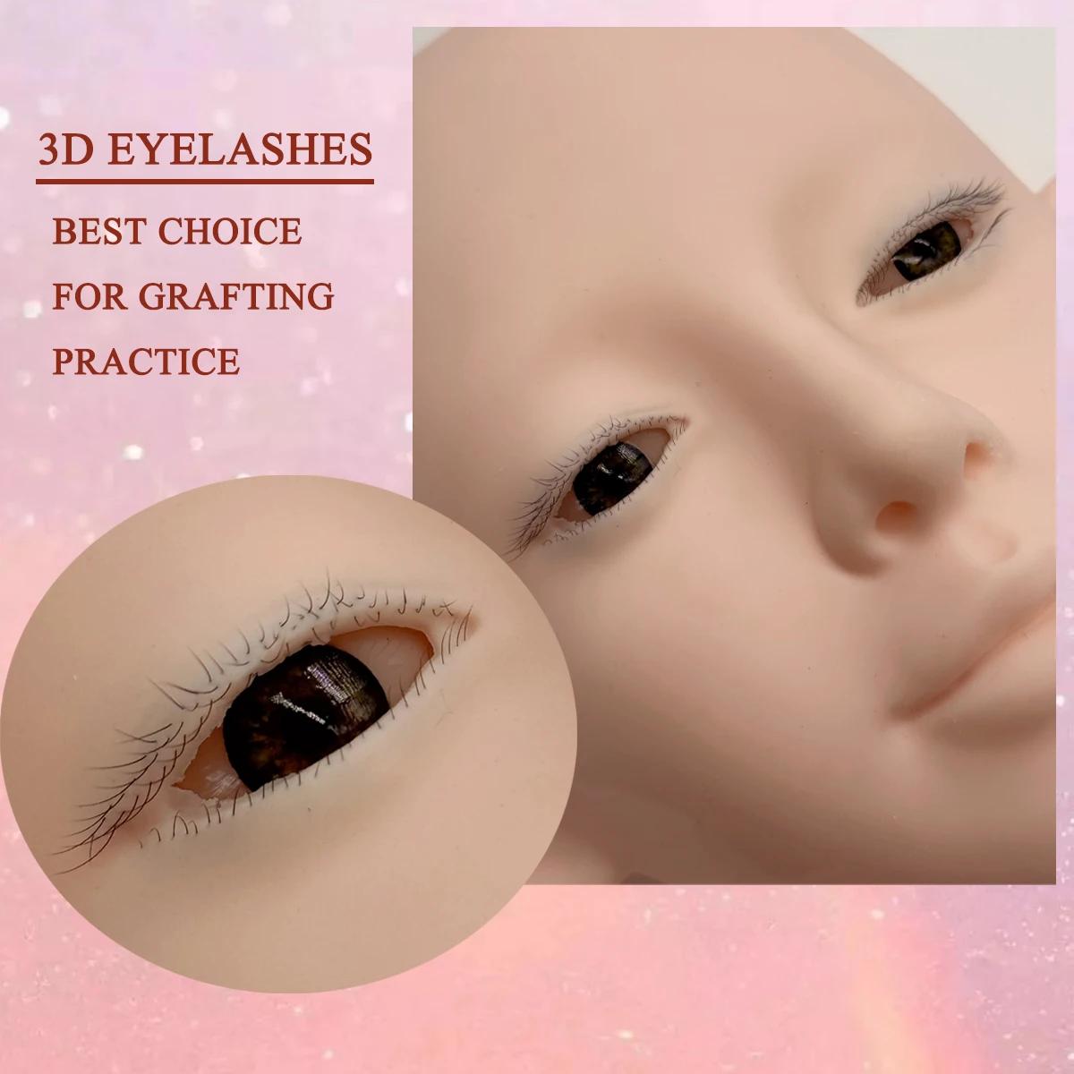 Tête de formation professionnelle pour extensions de cils avec peau - comme une douceur pour les tec