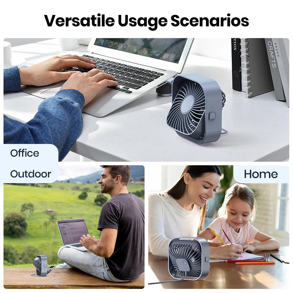 TOPK Mini ventilateur Portable USB ventilateur de bureau Table flux d'air fort et fonctionnement sil