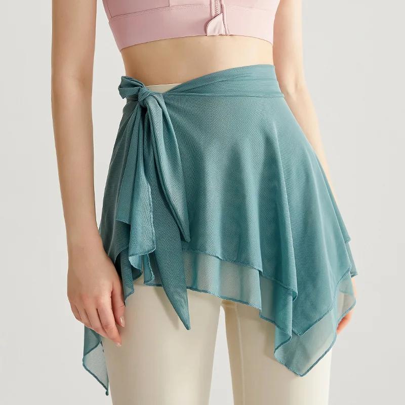 Jupe de ballet asymétrique en maille pour femme, jupe ronde, jupe de danse sur écharpe, tutu de docu