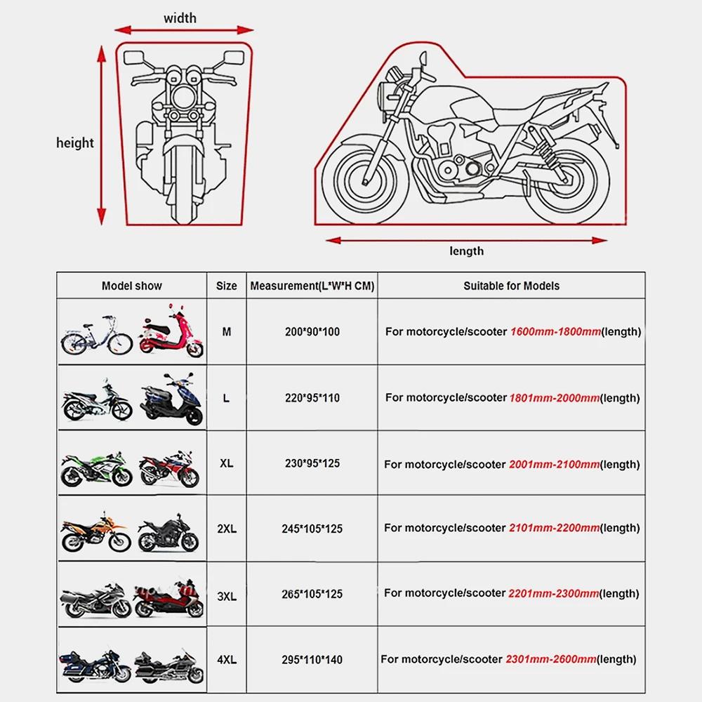 Housse de moto imperméable toutes saisons, anti-poussière, protection UV, pour l'extérieur et l'inté