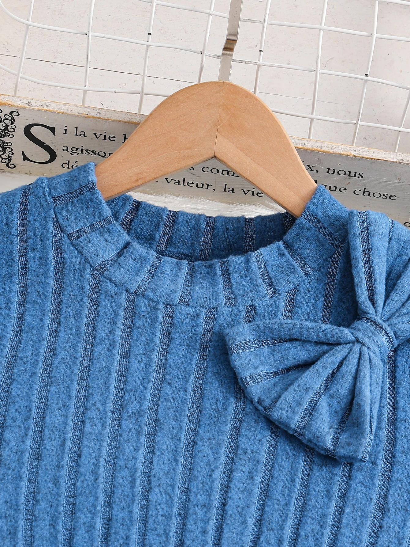 Robe en tricot décontractée pour filles de 8 à 12 ans, style printemps-automne, avec col rond, desig