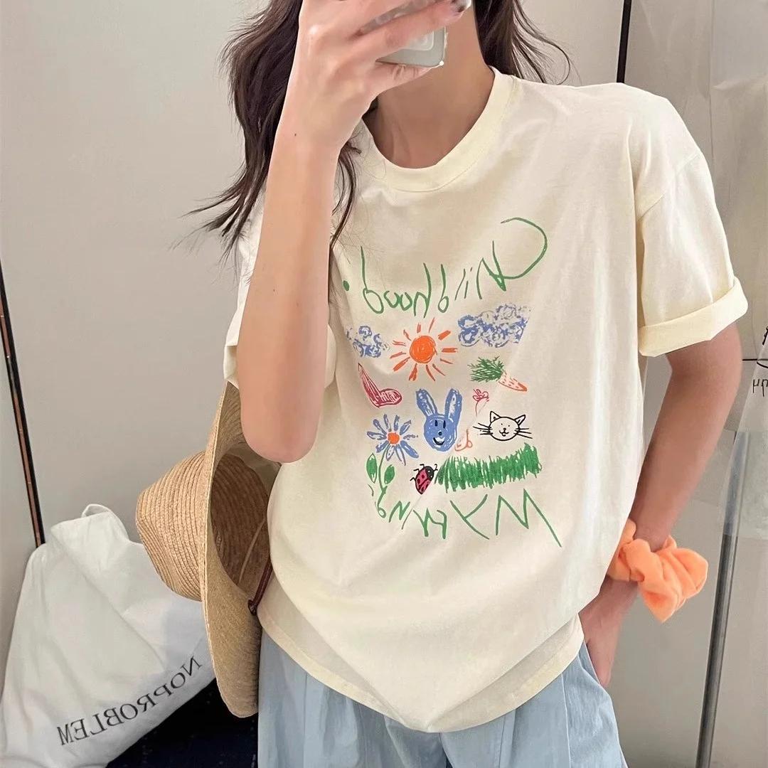 T-shirt à manches courtes pour femmes, imprimé floral Vintage, col rond, confortable, respirant, déc
