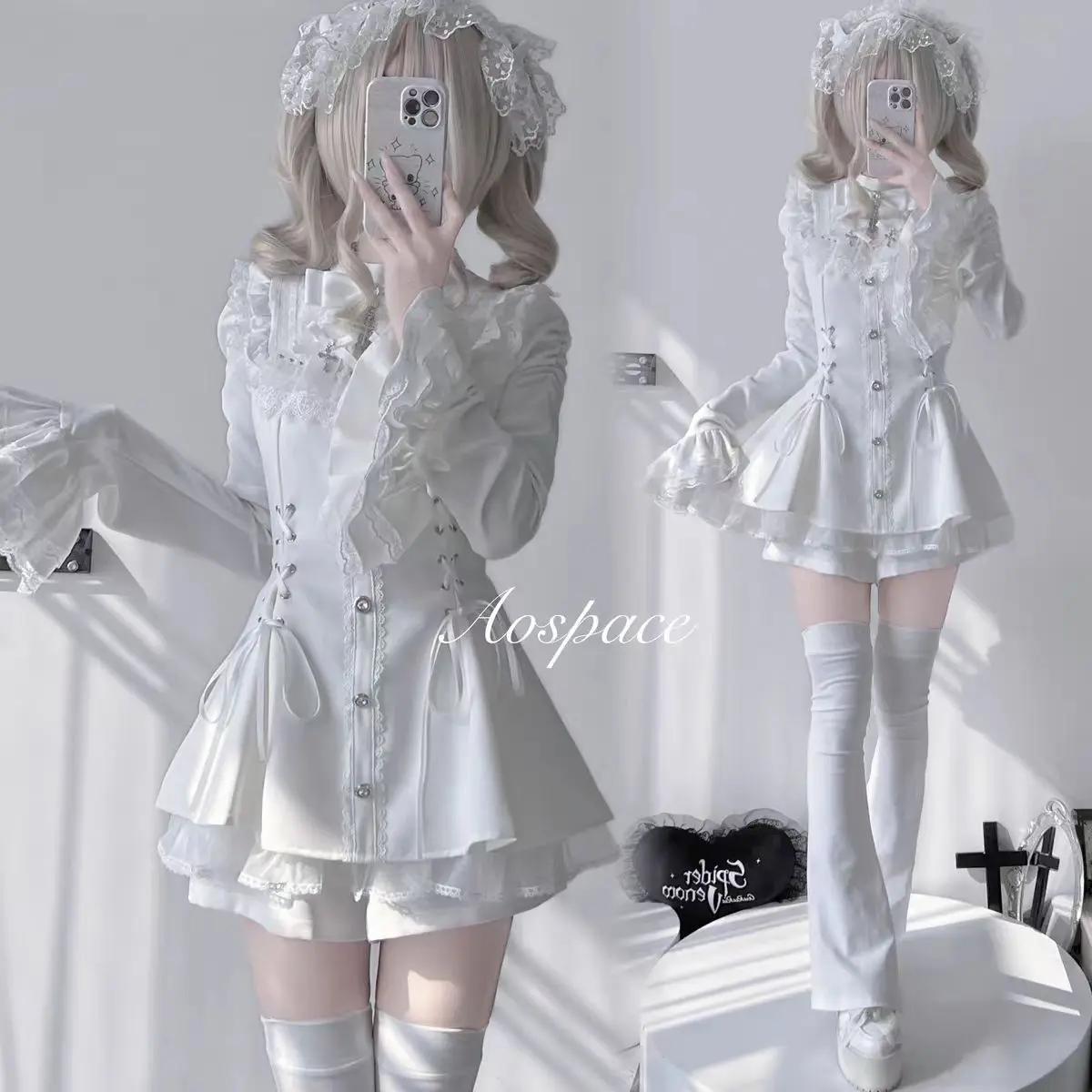 Robe gothique Lolita d'automne 2025, avec nœud noir, cœur doux, robe courte élégante à manches longu