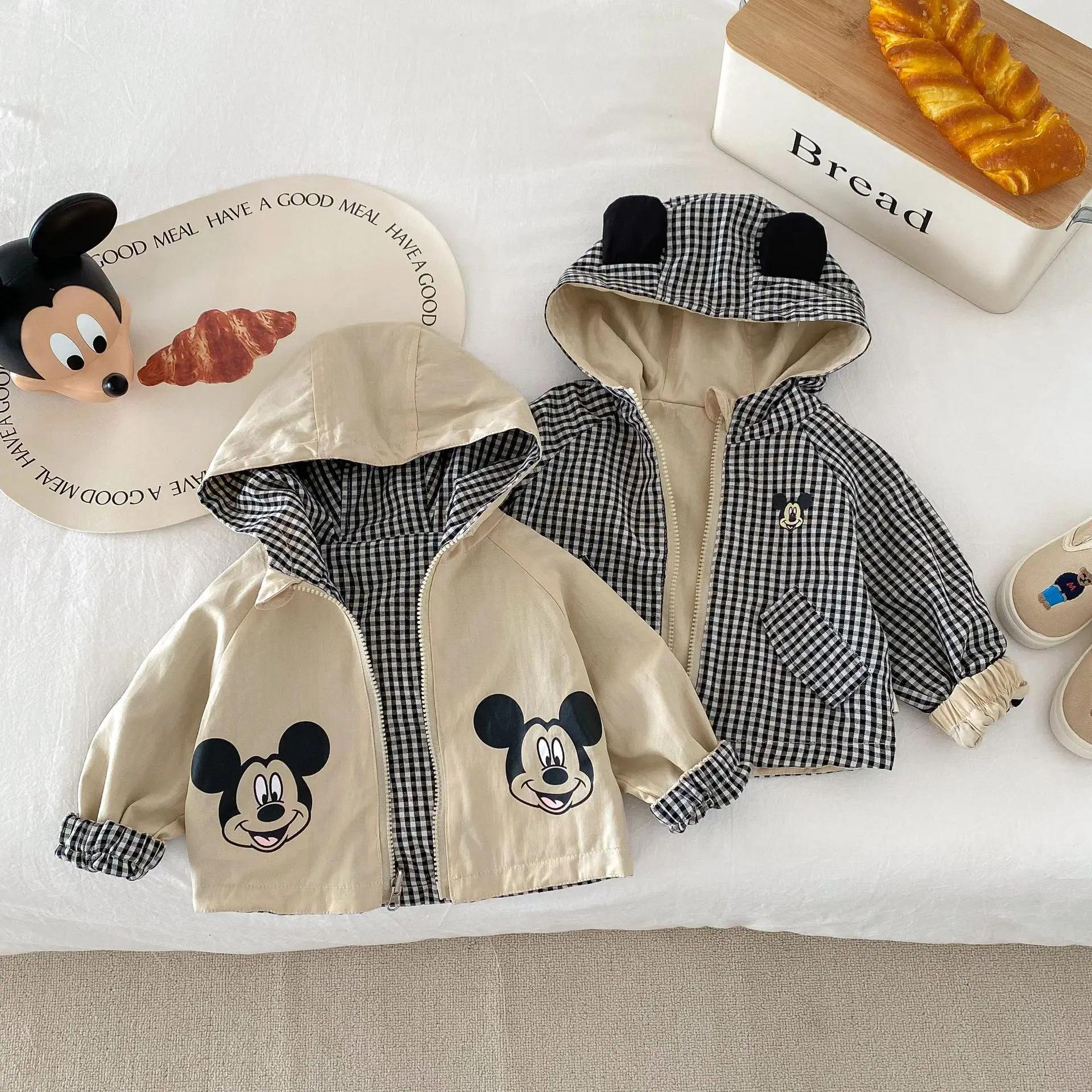 Nouveau enfant en bas âge enfants Mickey Mouse Double face veste manteaux printemps automne bébé gar