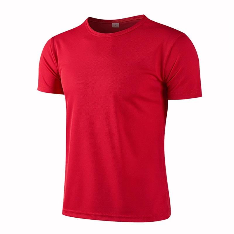 T-shirt de sport à col rond à séchage rapide pour homme, chemise de fitness, entraîneur de course, r