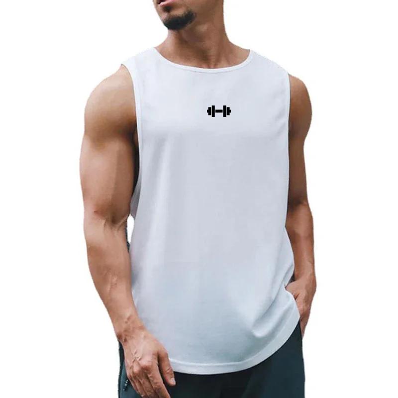 Débardeur de course d'été pour hommes, débardeur de gymnastique, vêtements de Fitness, chemise ample