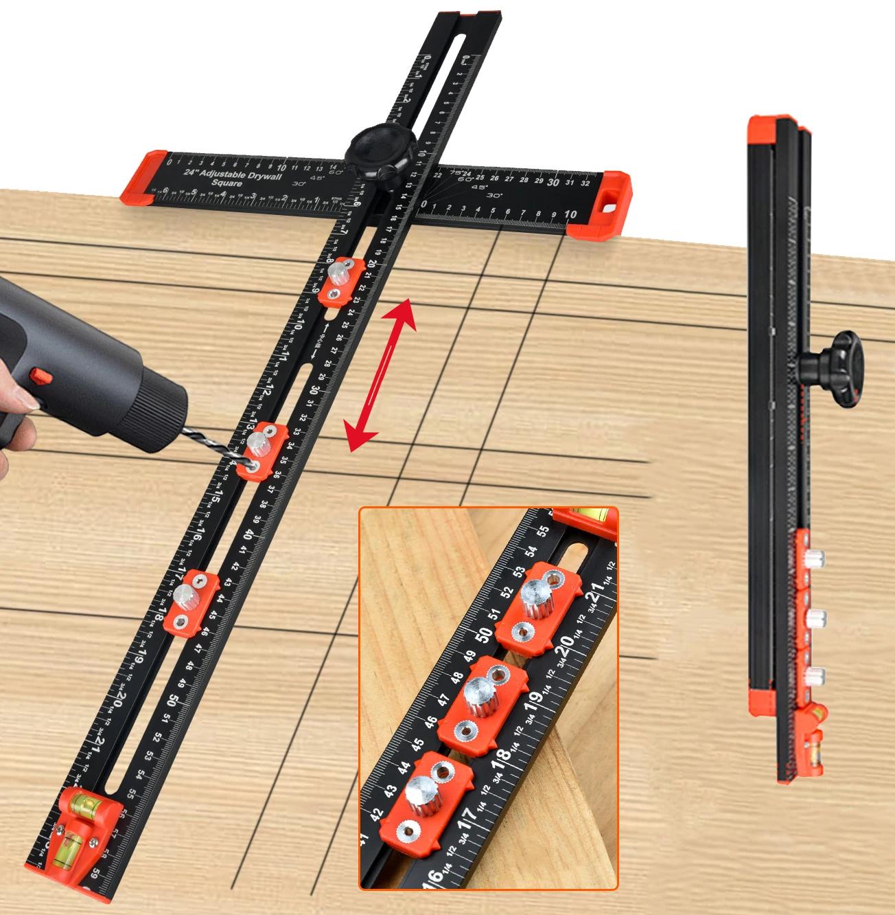 Règle de positionnement de perçage 2 en 1, règle d'angle combinée, règle en forme de T, matériel d'a