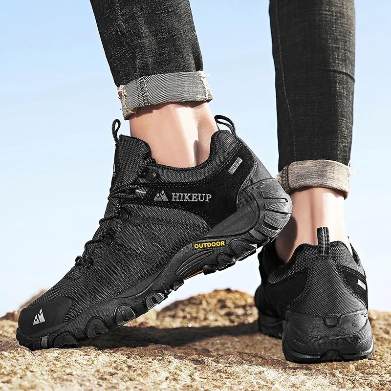 Chaussures de randonnée antidérapantes hommes HIKEUP - Sneakers montagne respirantes résistantes aux éclaboussures