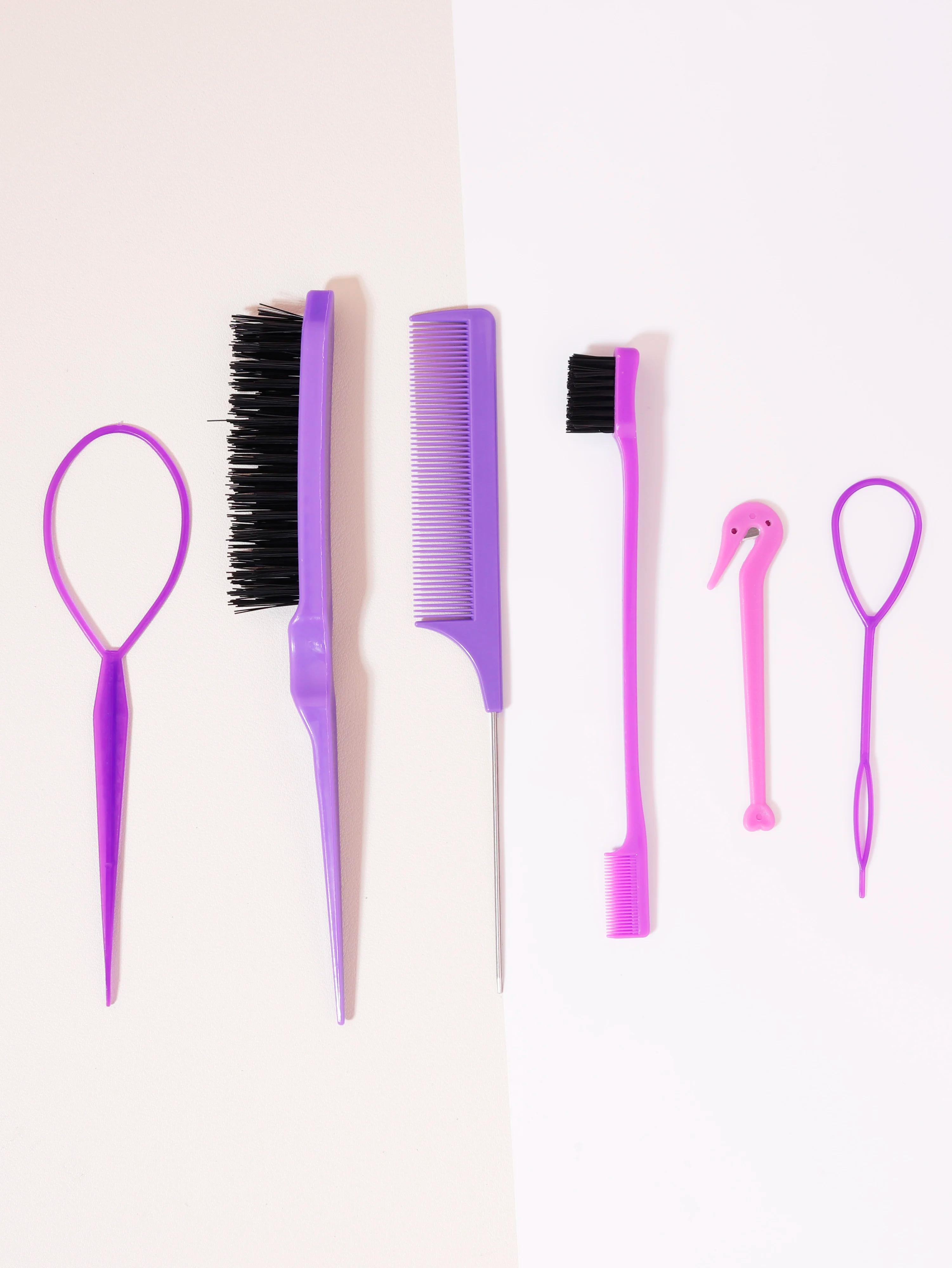 Ensemble de Peignes de Coiffure, Brosse à Queue Jolie tue, Outil de Tissage, Anneau, Coupe-artificie