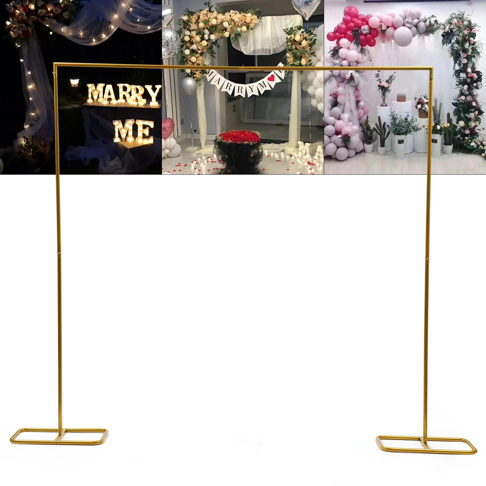 Arc de Mariage Rectangulaire en Fer Forgé, Arrière-plan de Porte, Accessoires Décoratifs, Fleur T1 O