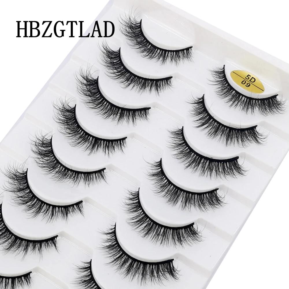 Faux Cils 3D Naturels en Vison, Longs, Doux et Moelleux, Kit de Maquillage, 10 Paires