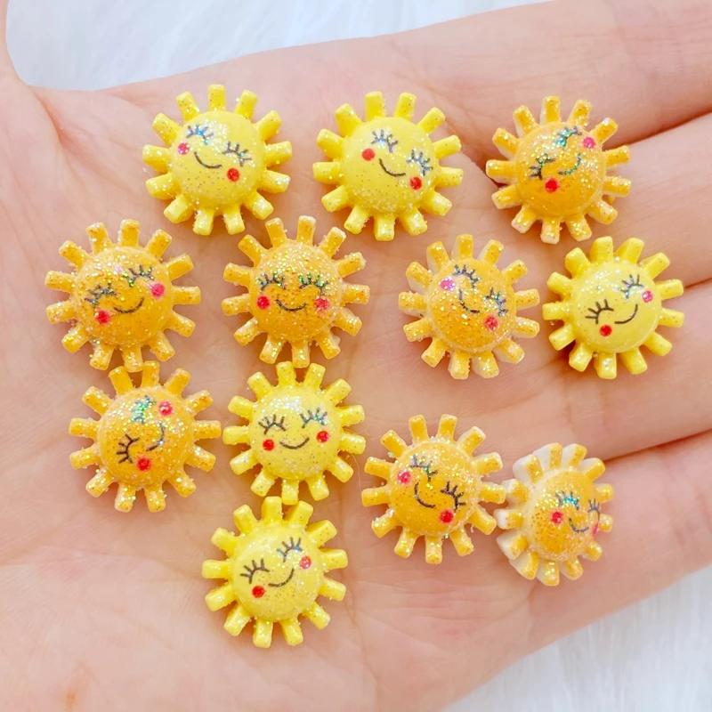20 pièces nouveau Mini mignon petit soleil dos plat résine Scrapbooking bijoux à bricoler soi-même a