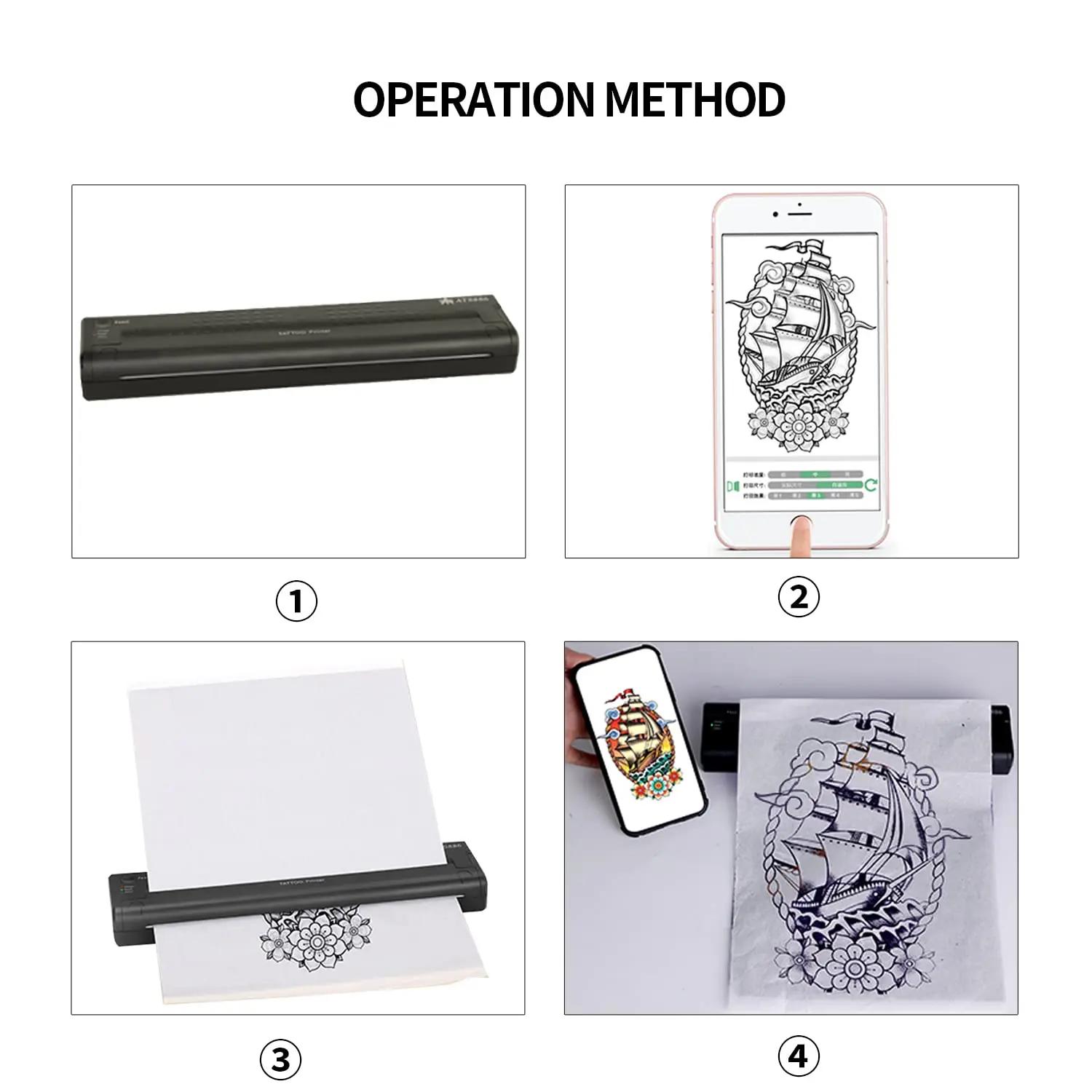 Imprimante de Transfert de Cailloux de Tatouage Portable ATS886, Appareil Thermique pour Dessiner de
