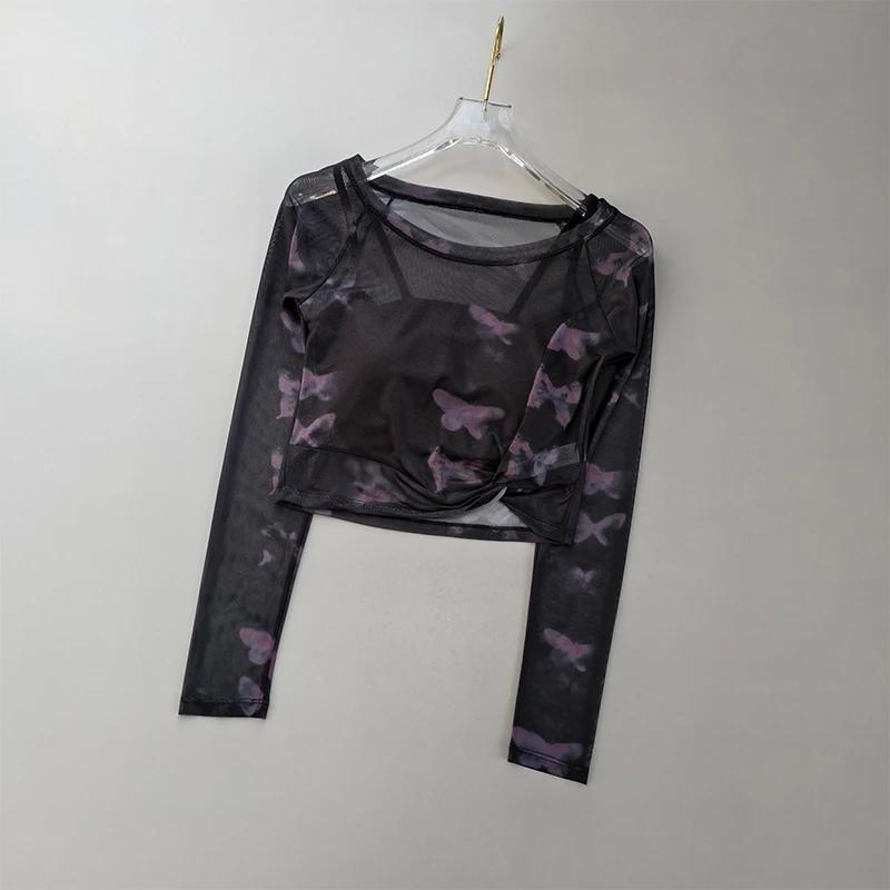 Chemise à manches longues en maille avancée pour femmes - Haut de fitness respirant et amincissant pour le yoga