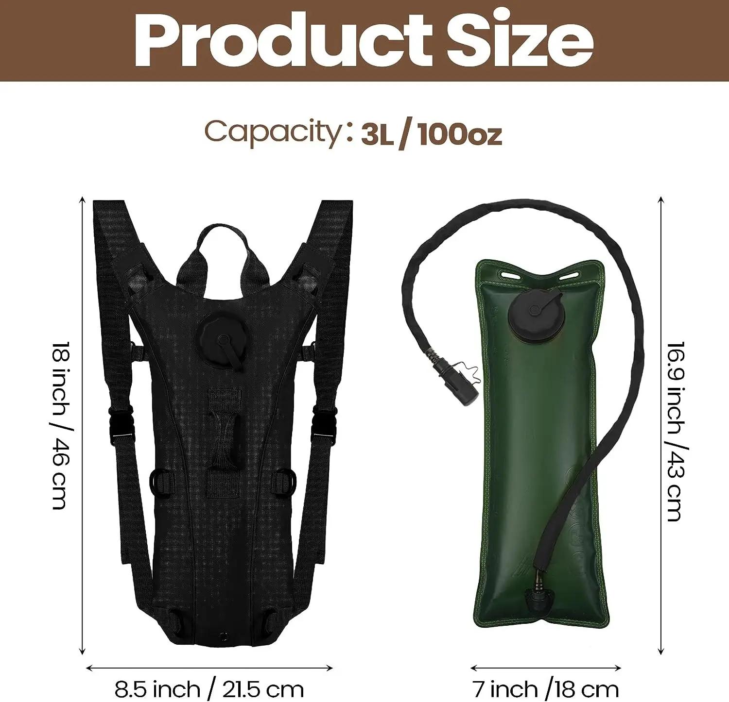 Sac à dos d'hydratation de Sport, sac à eau en Nylon imperméable avec vessie de 3 litres pour la ran