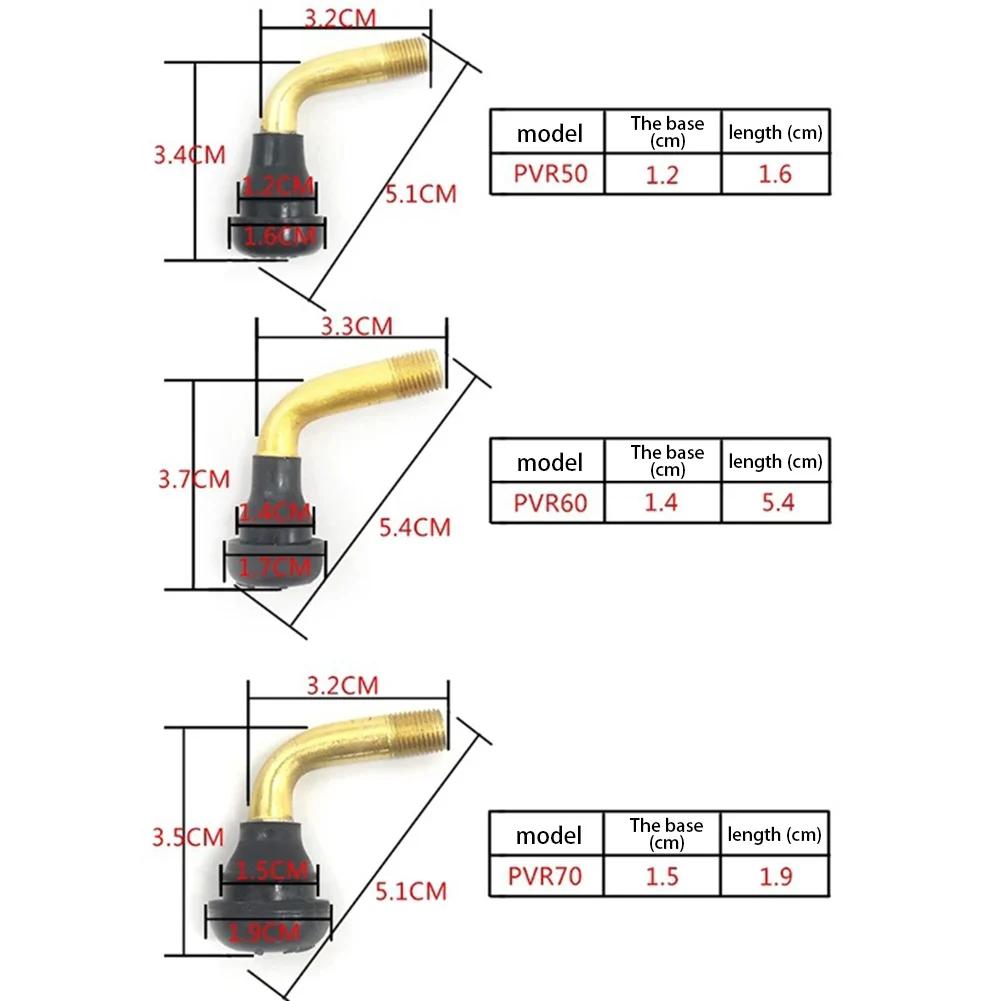 Tiges de Valve Tubeless pour Scooter électrique et vélo PVR70, roue à 60/50/45 degrés, tige de Valve