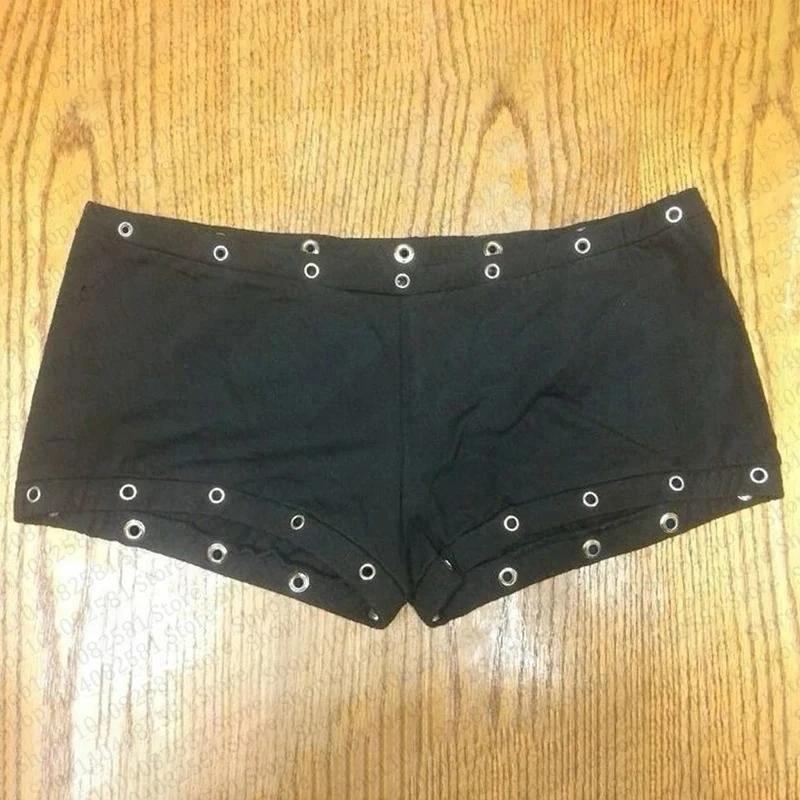 Short Y2K à la mode Grunge pour fille, avec design à rivets, coupe hip-hop, street wear, punk, panta