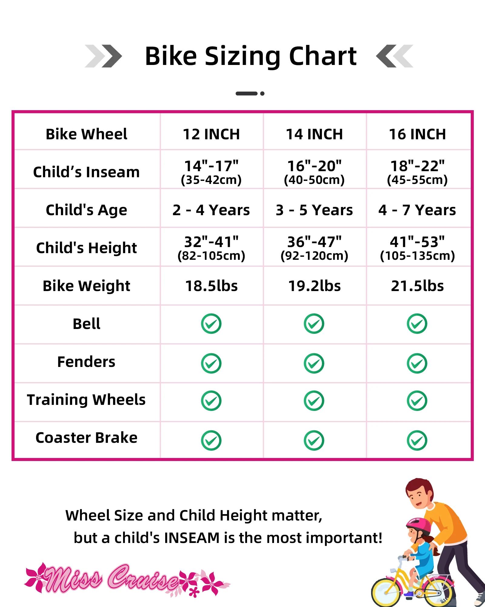 Vélo avec roue d'entraînement pour enfants, 12/14/16 pouces, 6 documents, bicyclette de princesse, p